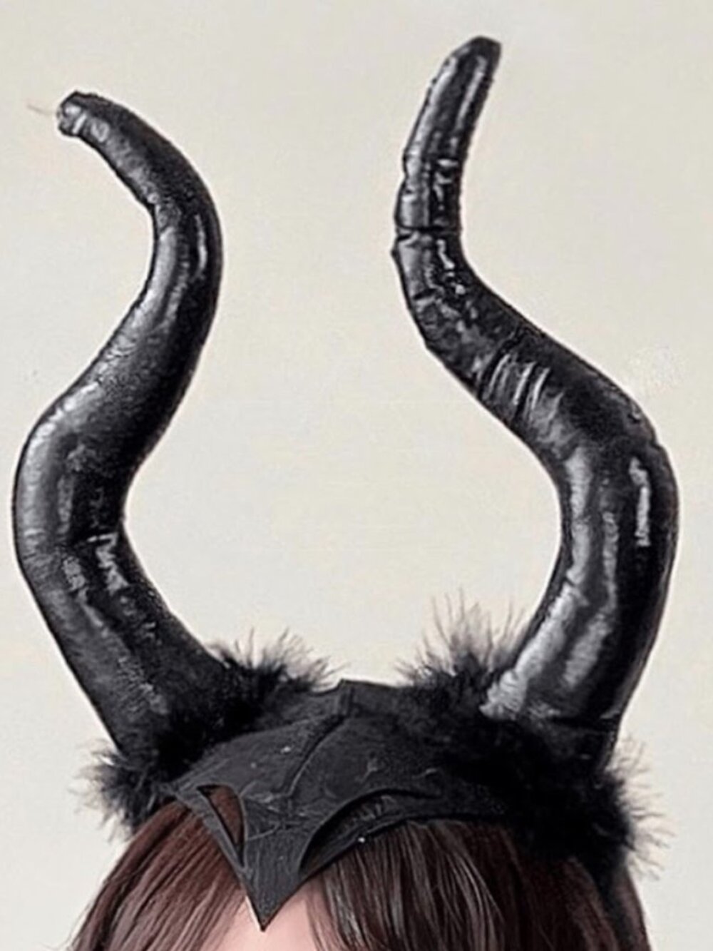 NEW. Gothic Black Ram Horns Headband